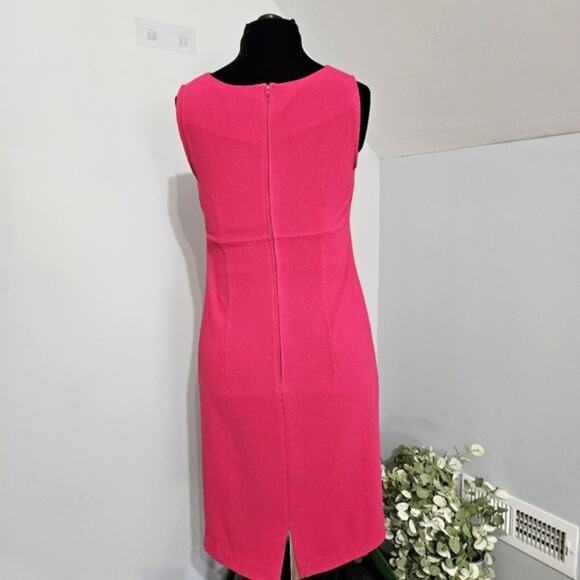 Vintage Two-Piece Fuchsia Midi Length Sheath Dress with Jacket by Sag Harbor 10 - Picture 5 of 13